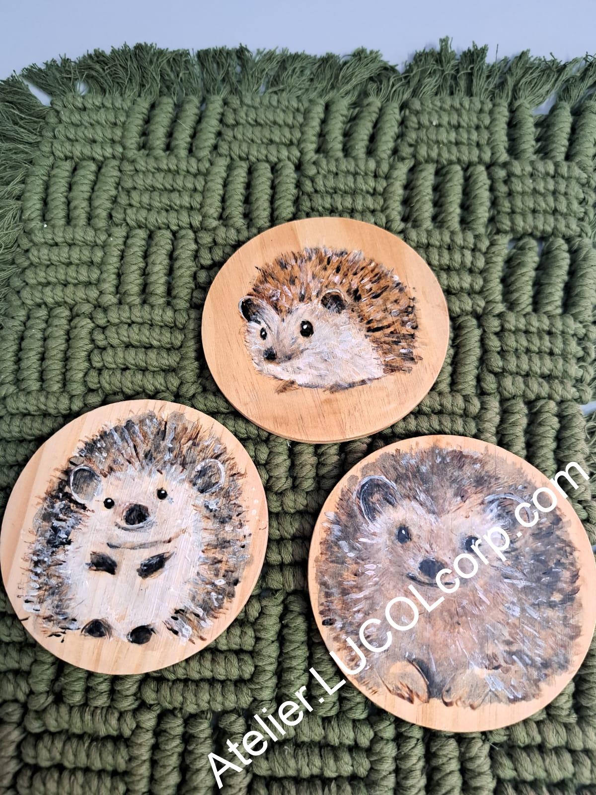 Bambusové podtácky s ježky